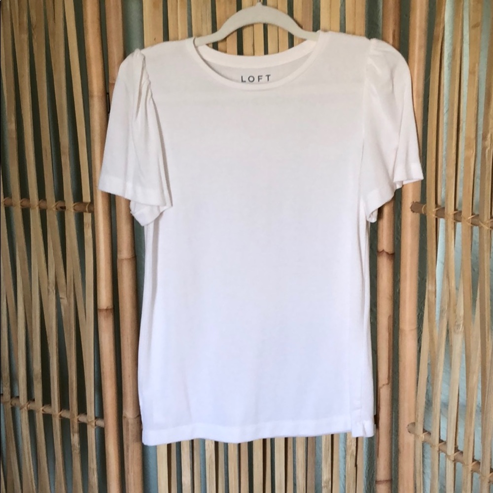 Loft Cream Puff Sleeve Top Size Small